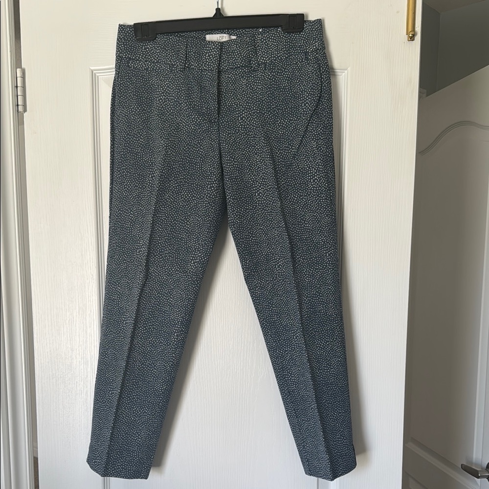 LOFT Blue and White Patterned Pants